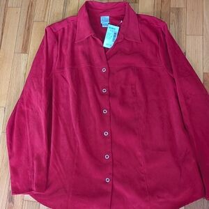 Cherry Red Sueded Shirt/Jacket